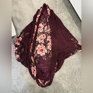 American Eagle Outfitters Floral Burgundy Wrap